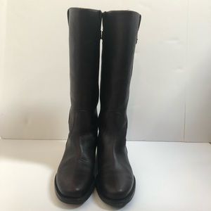 J.Crew boots pull on riding style dark chocolate brown. Great used condition.
